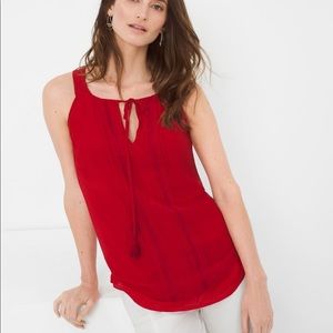 WHBM Red Tassel Tie Tank